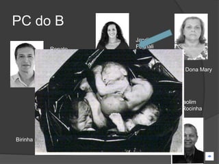 PC do B
                                Jandira
             Renato             Feghali
             Freixiela

                                              Dona Mary




                                            Xaolim
                                          Da Rocinha




Birinha 51
                         Seu Miagui
 