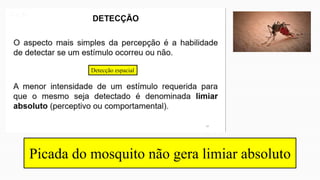 Picada do mosquito não gera limiar absoluto
Detecção espacial
 