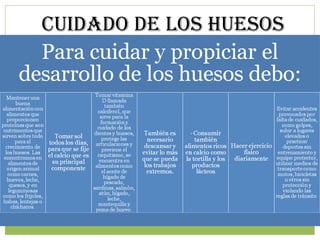 CUIDADO DE LOS HUESOS
 