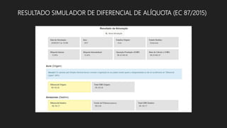 RESULTADO SIMULADOR DE DIFERENCIAL DE ALÍQUOTA (EC 87/2015)
 
