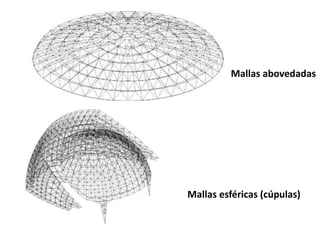 Mallas abovedadas
Mallas esféricas (cúpulas)
 