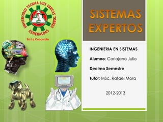 Ext La Concordia


                   INGENIERIA EN SISTEMAS

                   Alumno: Cariajano Julio

                   Decimo Semestre

                   Tutor: MSc. Rafael Mora


                           2012-2013
 