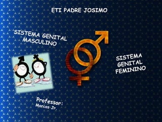 ETI PADRE JOSIMO 
Professor: 
Marcos Jr. 
SISTEMA 
GENITAL 
FEMININO 
SISTEMA GENITAL 
MASCULINO 
 