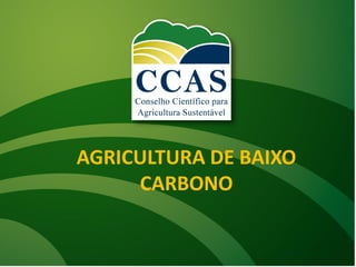 AGRICULTURA DE BAIXO
CARBONO
 