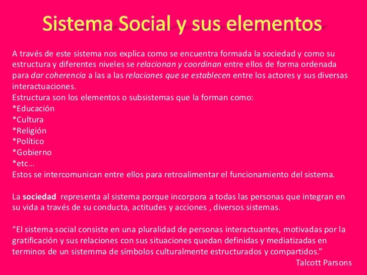 Sistema Social Sistema Social