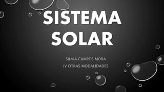 SISTEMA
SOLAR
SILVIA CAMPOS MORA
IV OTRAS MODALIDADES
 