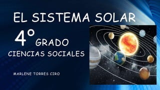 EL SISTEMA SOLAR
4°GRADO
CIENCIAS SOCIALES
MARLENE TORRES CIRO
 