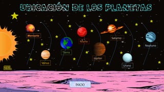 Mercurio
Venus
Tierra
Marte
Júpiter
Saturno
Urano
Neptuno
INICIO
 