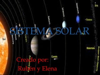 {{
SISTEMA SOLARSISTEMA SOLAR
Creado por:Creado por:
Rubén y ElenaRubén y Elena
 