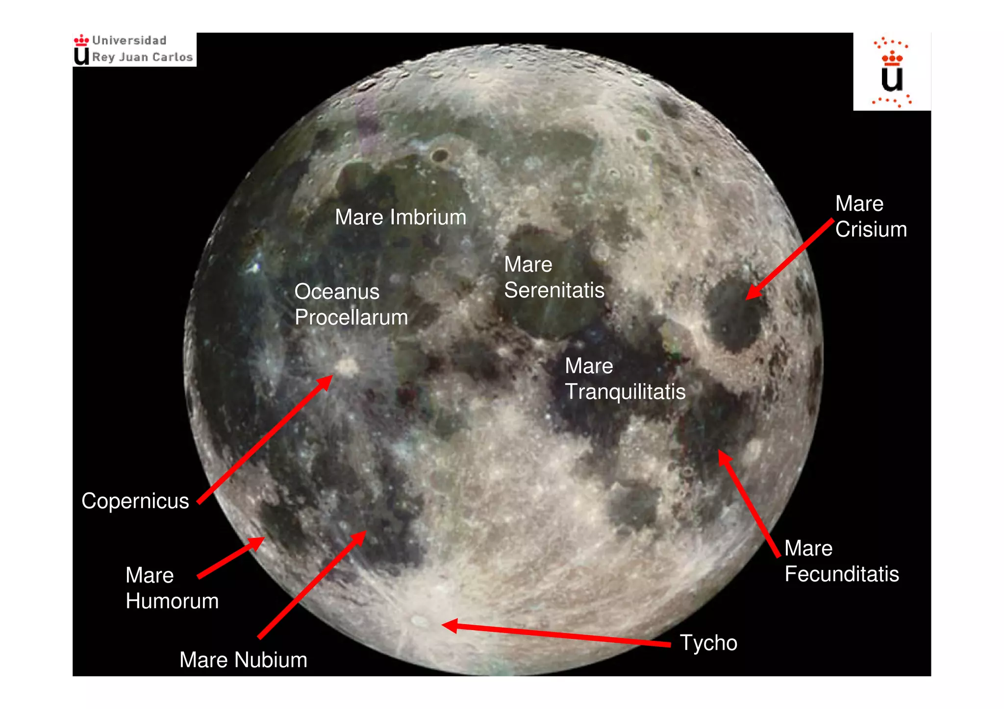Mare
                       Mare Imbrium
                                                                      Crisium
                                      Mare
                  Oceanus             Serenitatis
                  Procellarum

                                            Mare
                                            Tranquilitatis




Copernicus

                                                                 Mare
    Mare                                                         Fecunditatis
    Humorum
                                                         Tycho
         Mare Nubium
 