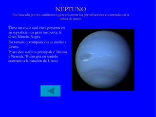 LA TIERRA  Desde el espacio se muestra como un hermoso planeta de tamaño mediano y de color azul. Presenta una atmósfera con un 21% de oxígeno, y en su superficie está ocupada por un 70% de agua. 