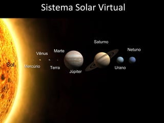 Sistema Solar Virtual Sol Vênus Terra Marte Júpite r Saturno Urano Netuno Netuno - Mercúrio 