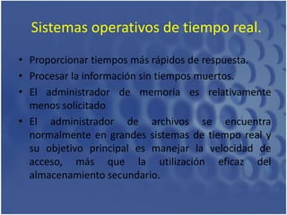 Cuarta Generación (Mitad de la década de los 70's hasta nuestros días)Los sistemas operativos conocidos en la época actual son los considerados sistemas de cuarta generación. Con la ampliación del uso de redes de computadoras y del procesamiento en líneaAparece el concepto de máquinas virtuales.