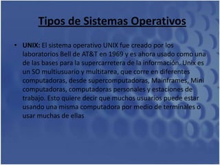  Sistemas operativos de tiempo compartido.
