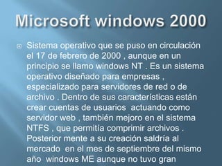 SEGUNDA EDICION DE WINDOWS 98Esta segunda edición fue publicada el 5 de mayo de 1999 , debido a un juicio  antimonopolio  que  perdió  microsoft por hacer que internet Explorer  sea parte de windows 98 . Entre sus mejoras al modelo anterior están un mejor soporte USB  , un internet Explorer mas rápido , conexión compartida de internet  , soporte de unidades  DVD – ROM  , y así  convirtiéndose  en un producto exitoso  , aunque algunos compradores  de windows 98 primera edición tuvieron costos adicionales , pues algunos programas solo servían con windows 98SE . 