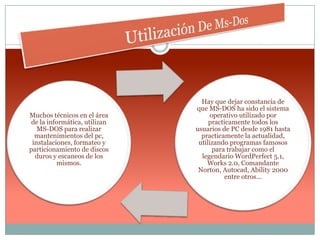 Utilización De Ms-Dos