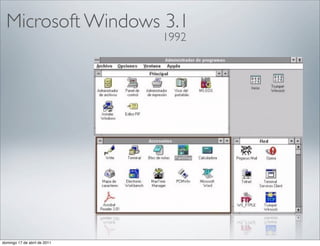 Microsoft Windows 3.1
                              1992




domingo 17 de abril de 2011
 
