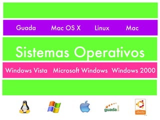 Sistemas   Operativos Windows Vista Microsoft Windows  Mac Guada Linux Mac OS X Windows 2000 