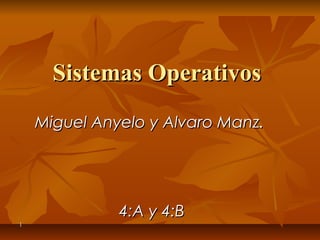 Sistemas Operativos
Miguel Anyelo y Alvaro Manz.

4:A y 4:B
1

 