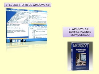  EL ESCRITORIO DE WINDOWS 1.0
 WINDOWS 1.0
COMPLETAMENTE
EMPAQUETADO
 