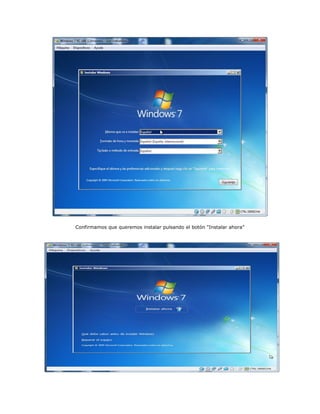 Confirmamos que queremos instalar pulsando el botón "Instalar ahora"
 