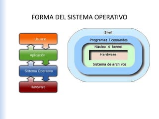FORMA DEL SISTEMA OPERATIVO
 