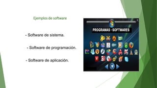 Ejemplos de software
- Software de sistema.
- Software de programación.
- Software de aplicación.
 