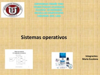 Integrantes:
María Escalona
Sistemas operativos
 