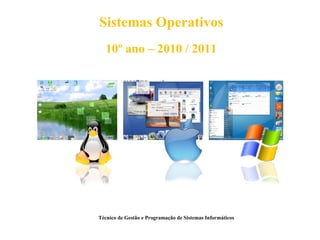 Sistemas Operativos
  10º ano – 2010 / 2011




Técnico de Gestão e Programação de Sistemas Informáticos
 