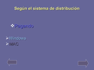 SSeeggúúnn eell ssiisstteemmaa ddee ddiissttrriibbuucciióónn 
PPaaggaannddoo 
WWiinnddoowwss 
MMAACC 
 