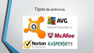 Tipos de antivirus.
 