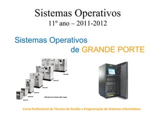 Sistemas Operativos
                 11º ano – 2011-2012

Sistemas Operativos
              de GRANDE PORTE




 Curso Profissional de Técnico de Gestão e Programação de Sistemas Informáticos
 
