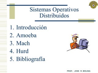 Sistemas Operativos
Distribuidos
1.
2.
3.
4.
5.

Introducción
Amoeba
Mach
Hurd
Bibliografía

 