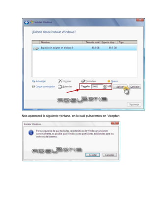 Nos aparecerá la siguiente ventana, en la cual pulsaremos en “Aceptar:
 