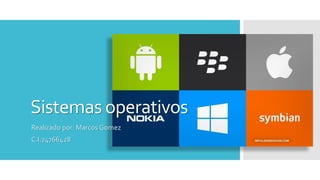 Sistemas operativos
Realizado por: Marcos Gomez
C.I:24766428
 