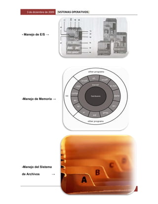 3 de diciembre de 2009   [SISTEMAS OPERATIVOS]




- Manejo de E/S →




-Manejo de Memoria →




-Manejo del Sistema

de Archivos            →



                                                    CBTIS 172 | INFORMATICA   7
 