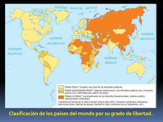 Clasificación de los países del mundo por su grado de libertad.
 