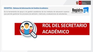 ROL DEL SECRETARIO
ACADÉMICO
 