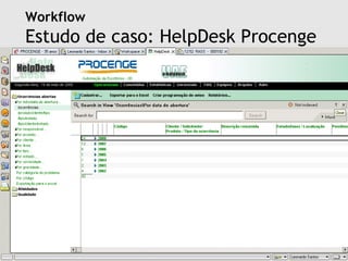 Workflow
Estudo de caso: HelpDesk Procenge




     2008 | Faculdade Integrada do Recife | Sistemas Cooperativos | Workflow | Leonardo Melo Santos | leonardomelosantos@gmail.com
 