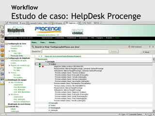 Workflow
Estudo de caso: HelpDesk Procenge




     2008 | Faculdade Integrada do Recife | Sistemas Cooperativos | Workflow | Leonardo Melo Santos | leonardomelosantos@gmail.com
 