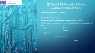 SISTEMAS Y CÓDIGOS NUMÉRICOS PARA SISTEMAS DIGITALES | PPTX