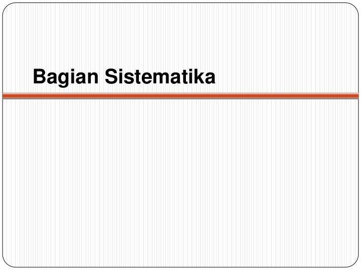 Sistematika Karya Tulis Ilmiah