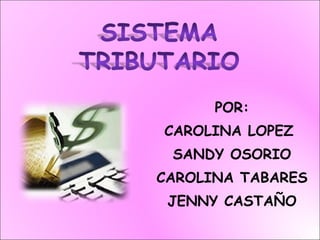POR: CAROLINA LOPEZ  SANDY OSORIO CAROLINA TABARES JENNY CASTAÑO 