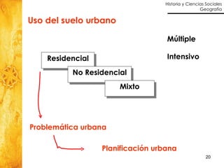 Uso del suelo urbano  Múltiple  Intensivo Residencial No Residencial Mixto Problemática urbana Planificación urbana 