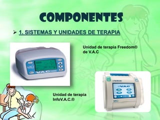 COMPONENTES
 1. SISTEMAS Y UNIDADES DE TERAPIA
Unidad de terapia Freedom®
de V.A.C
Unidad de terapia
InfoV.A.C.®
 