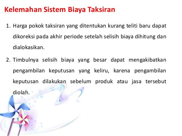 Sistem Biaya Taksiran