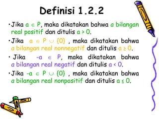 Sistem Bilangan Real Analisis Real 1 pendidikan mtk | PPT