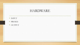 SISTEM COMPUTER - hardware dan software di dalam komputer | PPTX