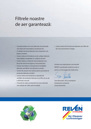 Reven Filter Catalog Sisteme Filtrare Aer Industrial Reven | PDF