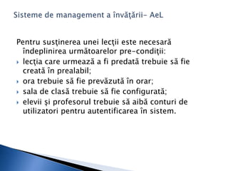 Sisteme de management a invatarii | PPTX